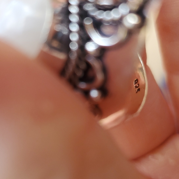 New Rainbow Moonstone & Peridot 925 Silver Statement Ring. - Picture 11 of 11